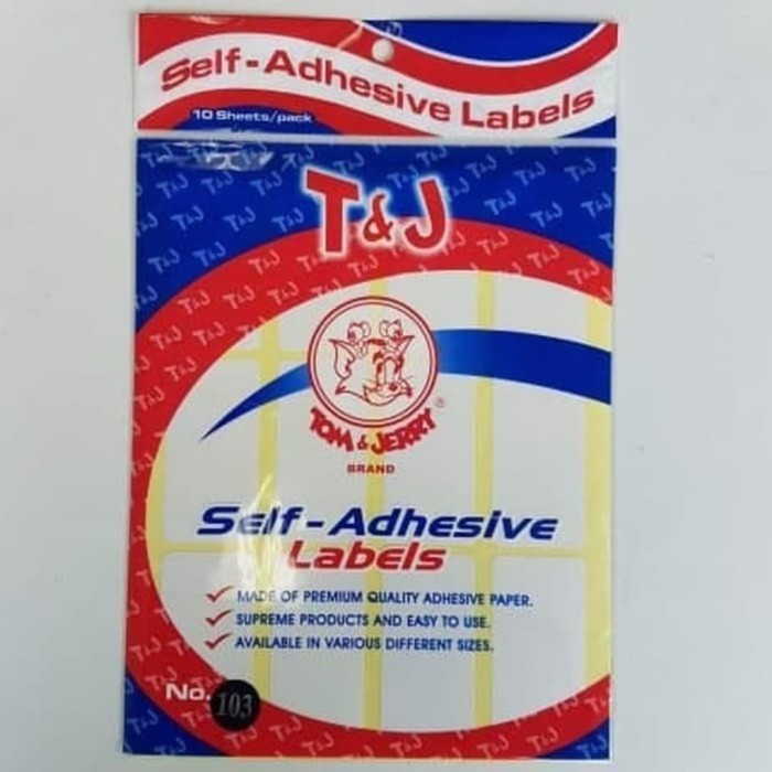 LABEL T&J 103/LABEL TJ/LABEL TOM/STIKER STICKER TOM/SELF ADHESIVE TJ