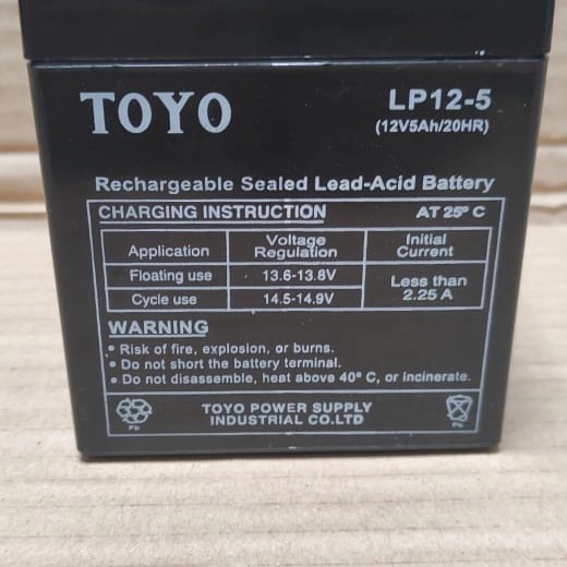 Aki Kering Toyo Vrla12V 5Ah Ups