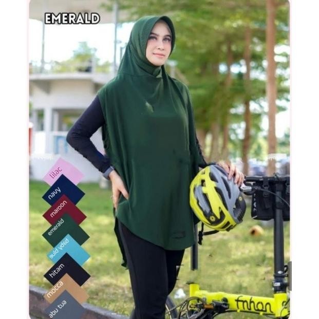 HIJAB SPORT SYARI JUMBO JILBAB OLAHRAGA MENUTUP DADA BAHAN JERSEY
