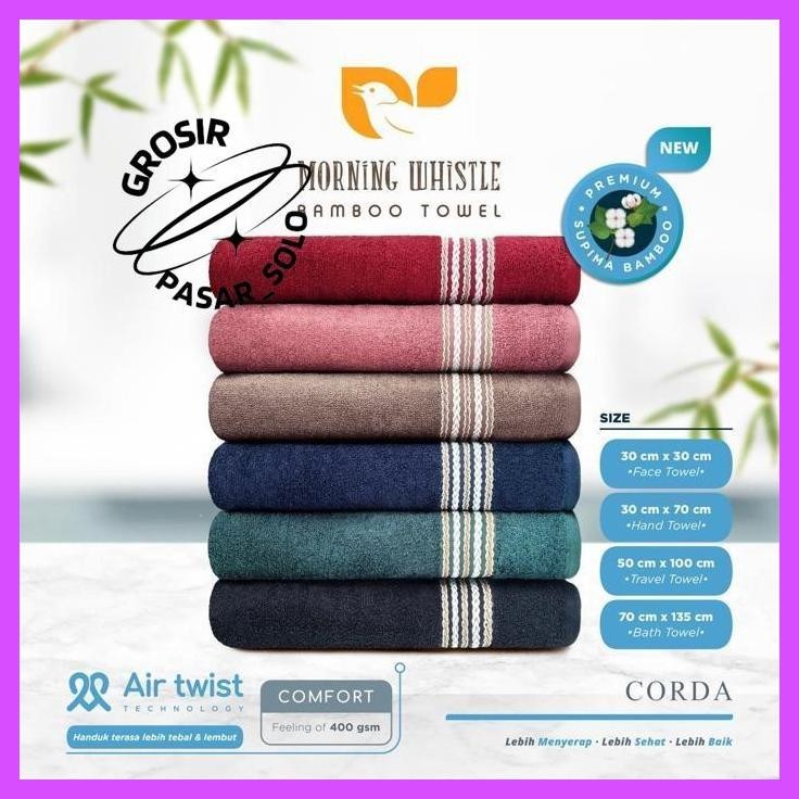 Beli 2 Murah Morning Whistle Supima Bamboo Towel - Corda / Handuk Mandi Dewasa 70X135Cm 50X100Cm 30X