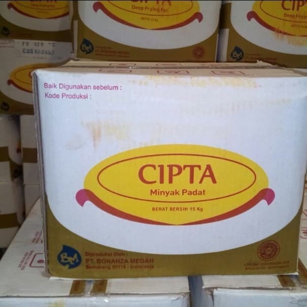 

Cipta Fry Minyak Beku/Padat 15Kg/Dus Khusus Gorengan Garing, Hemat