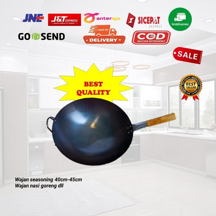 Promo Wok/Wajan/Kwali Baja Hitam Import Seasoning / Wajan Baja Nasi Goreng