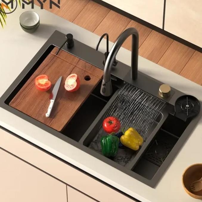 Kitchen Sink Stainleess Merk Josida Black Luxury 9245 (92x45x22)