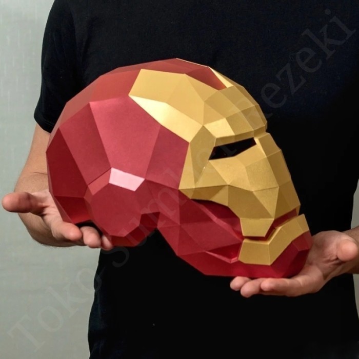 HELMET PAPER CRAFT IRON MAN MASK FIGURE PAPERCRAFT TOPENG DIY IRONMAN