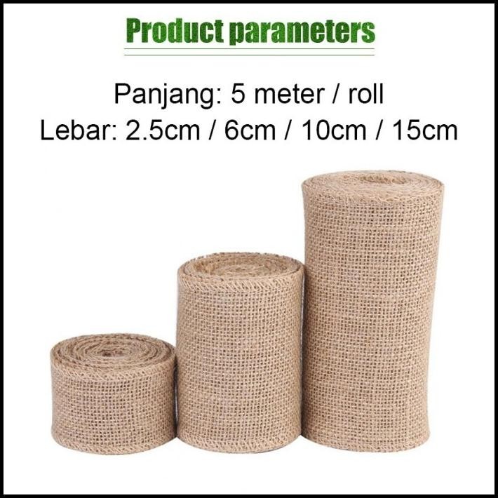 

HOT DEAL JUTE RIBBON 2.5/6/10/15CM X 5M - BURLAP RIBBON - PITA GONI POLOS !!!!!!