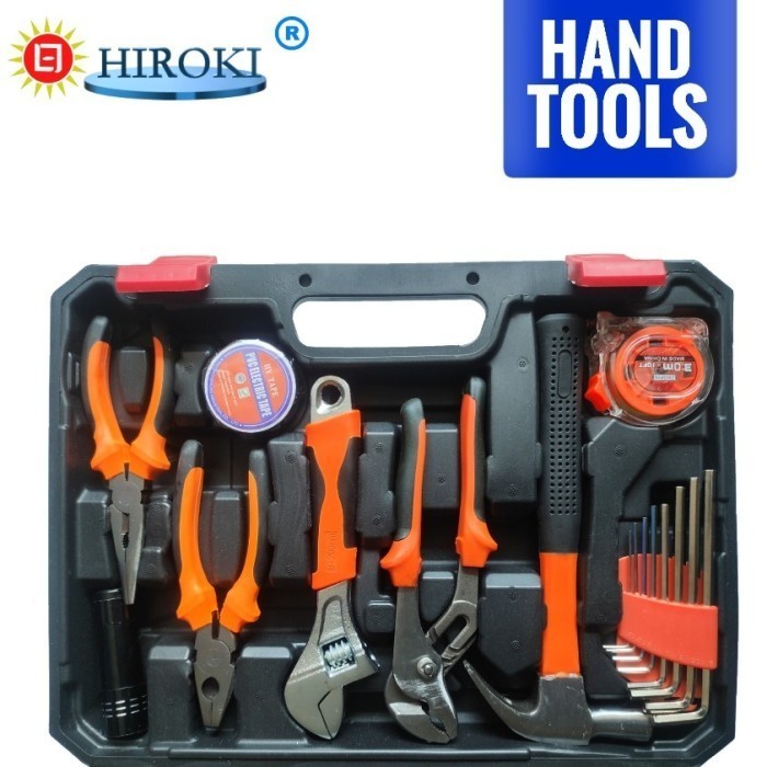 terbagus hiroki tool kit set 102 pcs toolkit alat tukang pertukangan