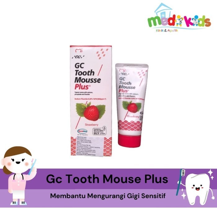 Gc Tooth Mouse Toothmouse Plus Rasa Strawberry Pasta Gigi Stroberi