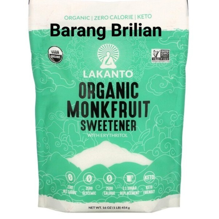 

Lakanto Organic Monkfruit Sweetener Pengganti Gula 454 Gram - Adelineez