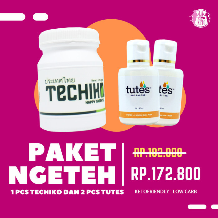 

Paket Ngeteh - 1Pcs Techiko Green Tea 55Ml & 2Pcs Tutes Sweetener 40Ml - Adelineez