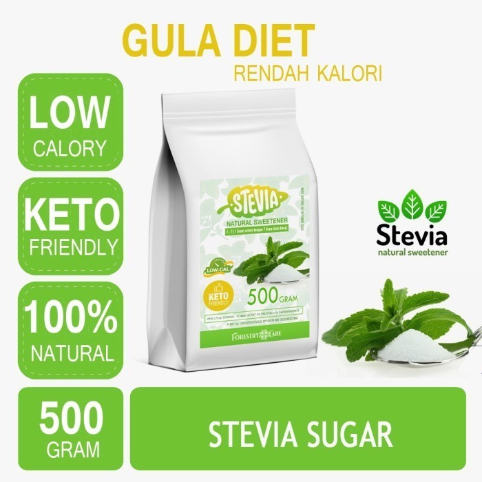 

Stevia Sugar Powder, Bubuk Halus Gula Stevia, Kemasan 500 Gram - Adelineez