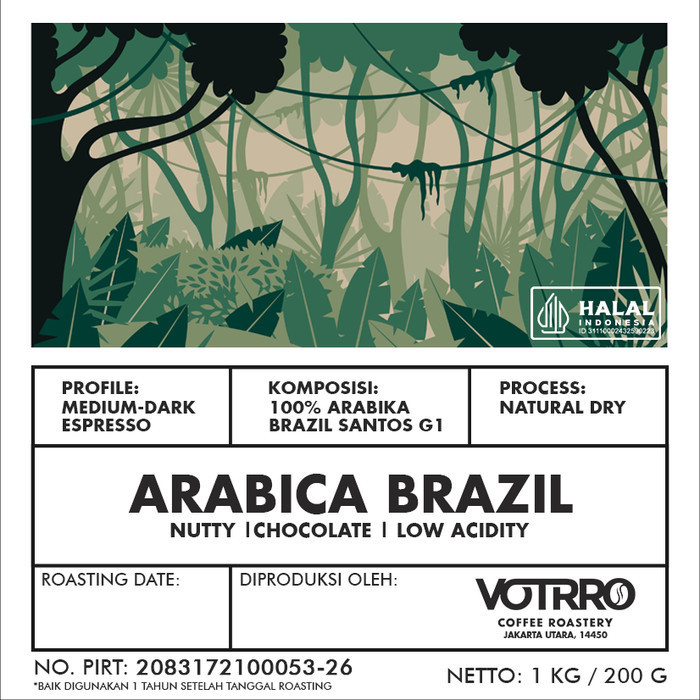 

Biji Kopi 100% Full Arabika Brazil Santos Roasted Espresso Best Price