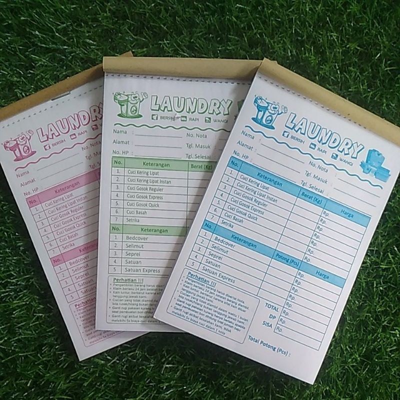 

NOTA LONDRY 2 PLAY 1/4 FOLIO UKURAN 10.5X16 CM