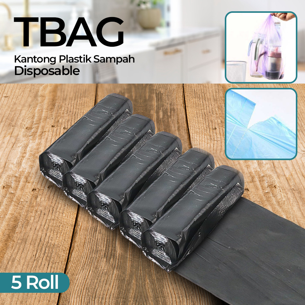 

Tbag Kantong Plastik Sampah Disposable Trash Bag 45x50cm 5 Roll - W1919