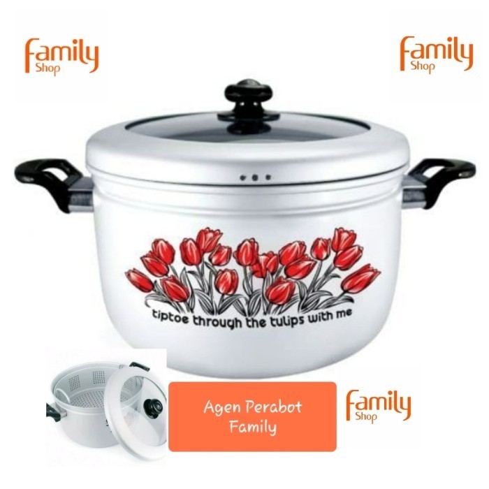 Maspion Panci Panca Guna 26 Cm Panci Kukus + Tutup Kaca