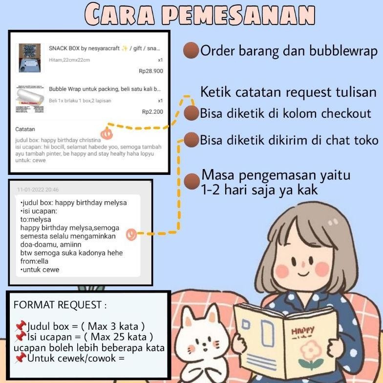 

SNACK BOX BY NESYARACRAFT / GIFT / SNACK / HADIAH / KADO / HAMPERS / BIRTHDAY SIAP KIRIM