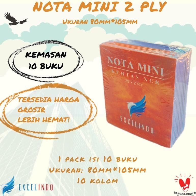 

(10 BUKU/ 1 PACK) BUKU NOTA MINI 2 PLY NCR NOTA OLSHOP UKURAN 80MMX105MM LEBIH HEMAT BISA COD