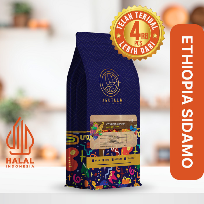 

Ready ARUTALA Kopi Ethiopia Sidamo Arabica 200 gram