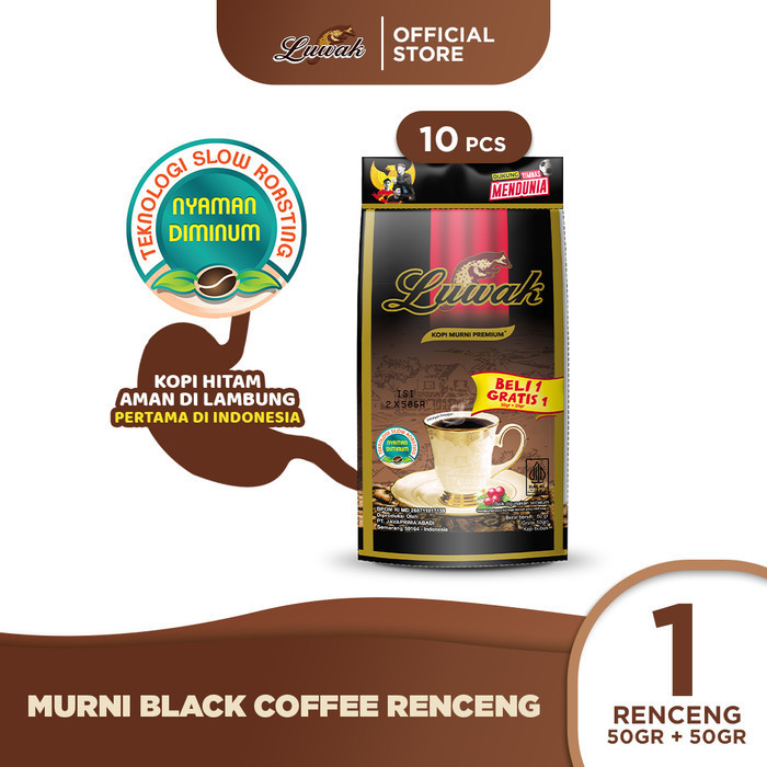 

Ready Kopi Luwak Murni Black Coffee Renceng 10 x (50gr+50gr)