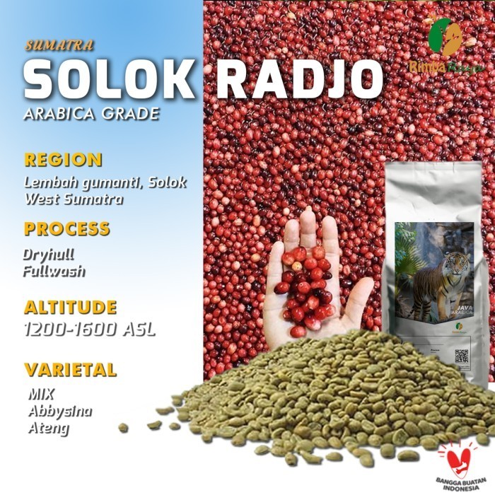 

Ready arabica green bean Solok Raadjo Dryhull process 1kg