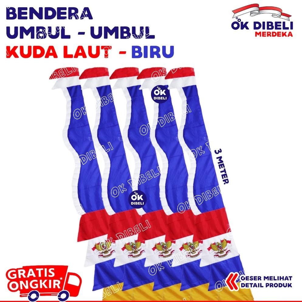UMBUL UMBUL KUDA LAUT 3M BENDERA MERAH PUTIH UMBUL-UMBUL GARUDA INDONESIA RAYA BISA COD