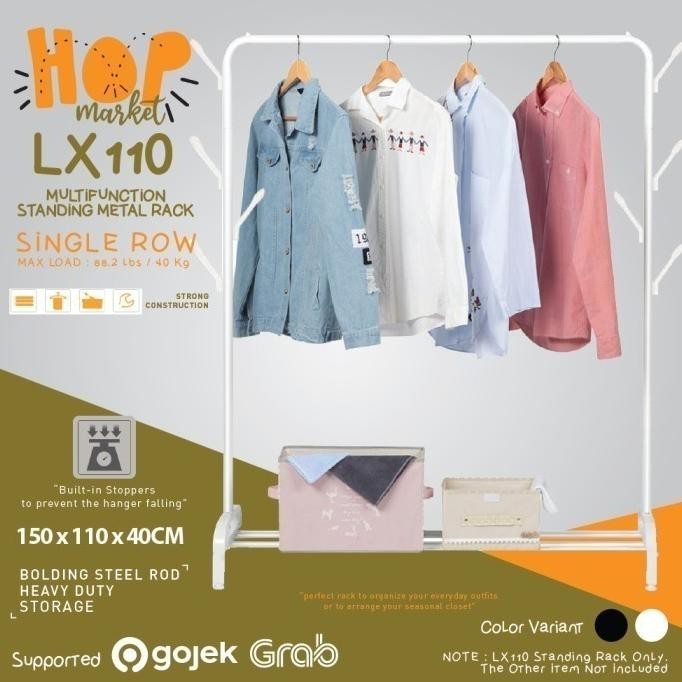 LX110 Rak Serbaguna Gantungan Pakaian Baju Topi Buku Sepatu Duo Hanger