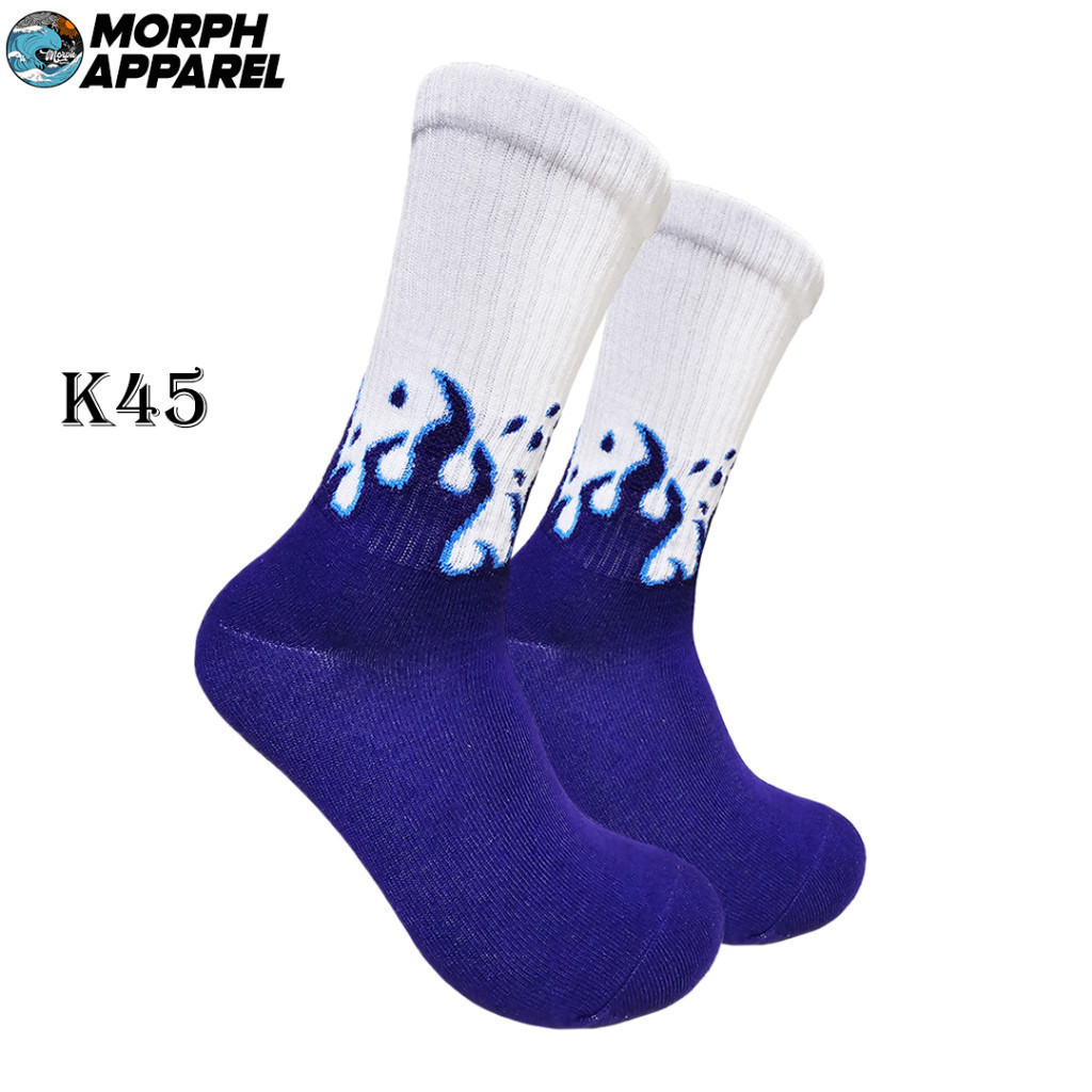 Kaos Kaki Oldschool - Kaos Kaki Skate Api Ungu Biru - Morph.Apparel - K45