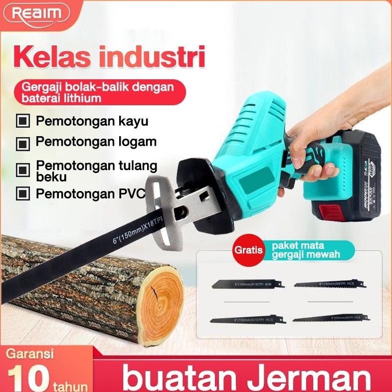 {BARU} DFT  Reciprocating Chainsaw 198V Gergaji Saw Cordless  Gergaji Mesin  Mini Chainsaw  Cordless