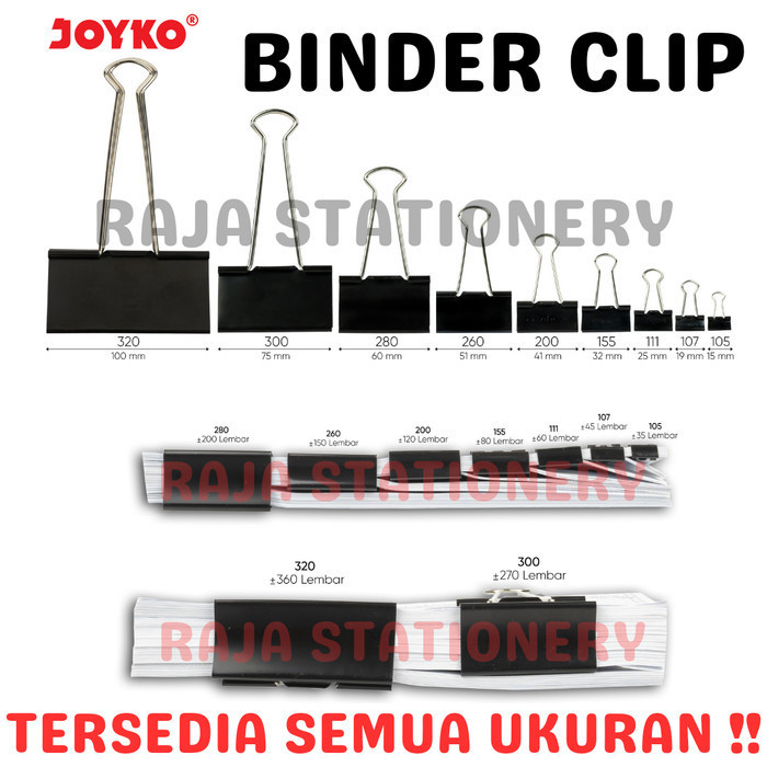 

Joyko Binder Clip 320 100mm JUMBO / Klip Penjepit Kertas BESAR No.320 K01