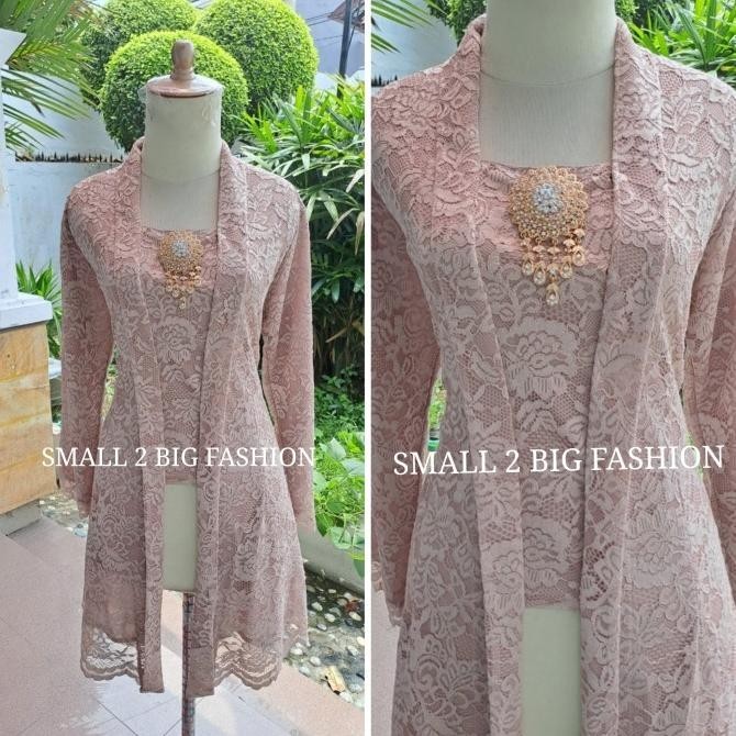 kebaya brokat brukat panjang tunik muslim kutubaru wisuda pesta