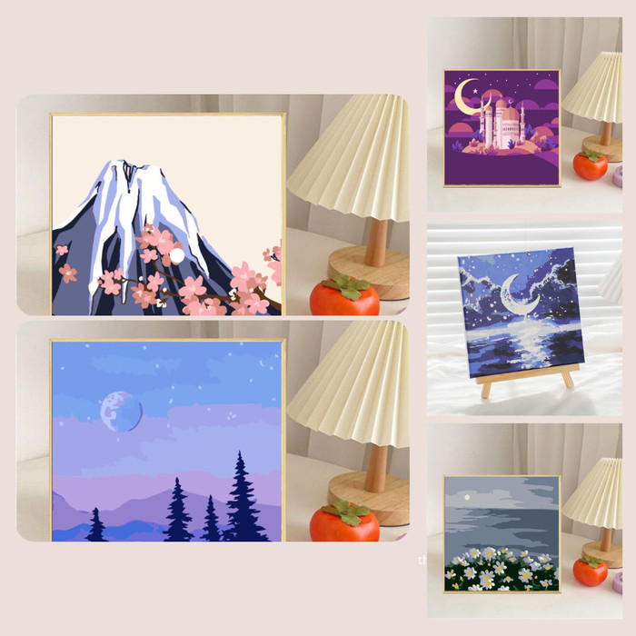 

Paint by Number DIY Kit digital oil 20x20 cm Aesthetic view K01