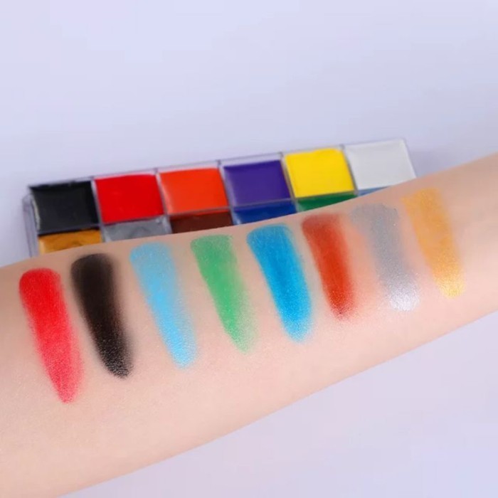 

Cat Wajah / Tubuh Face Painting 12 Colors Free 2 Brush K01