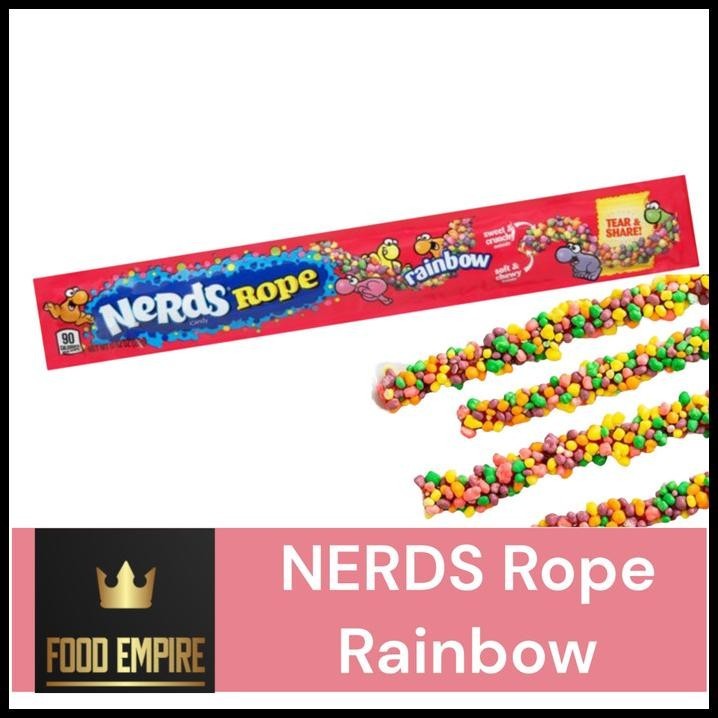 

Nerds Rope Candy Rainbow 0.92 Oz | Permen Chewy 26 Gr | Non-Halal