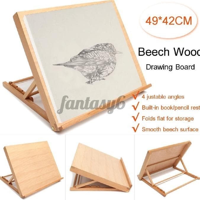 

Adjustable Wood Desk Easel Drafting Fold Drawing Board Table Art K01
