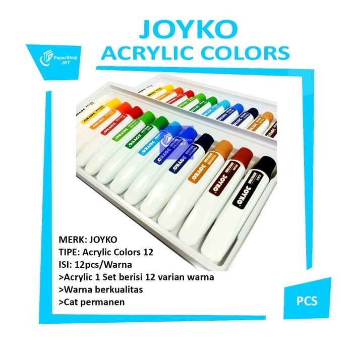 

Ready Joyko Cat Akrilik Acrylic Colors ACC-12ML 12 Warna [ SET ]