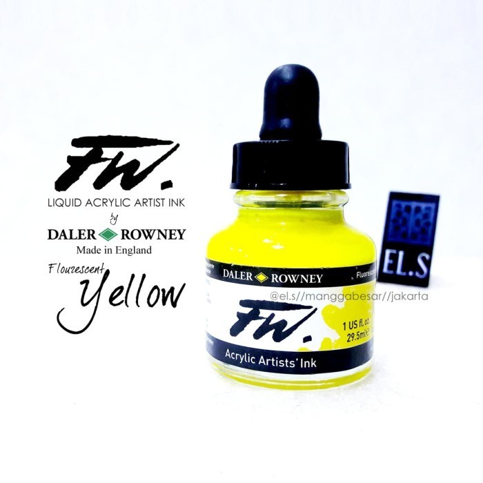 

Ready Daler Rowney FW ink Flourescent Yellow ( Cat Akrilik )