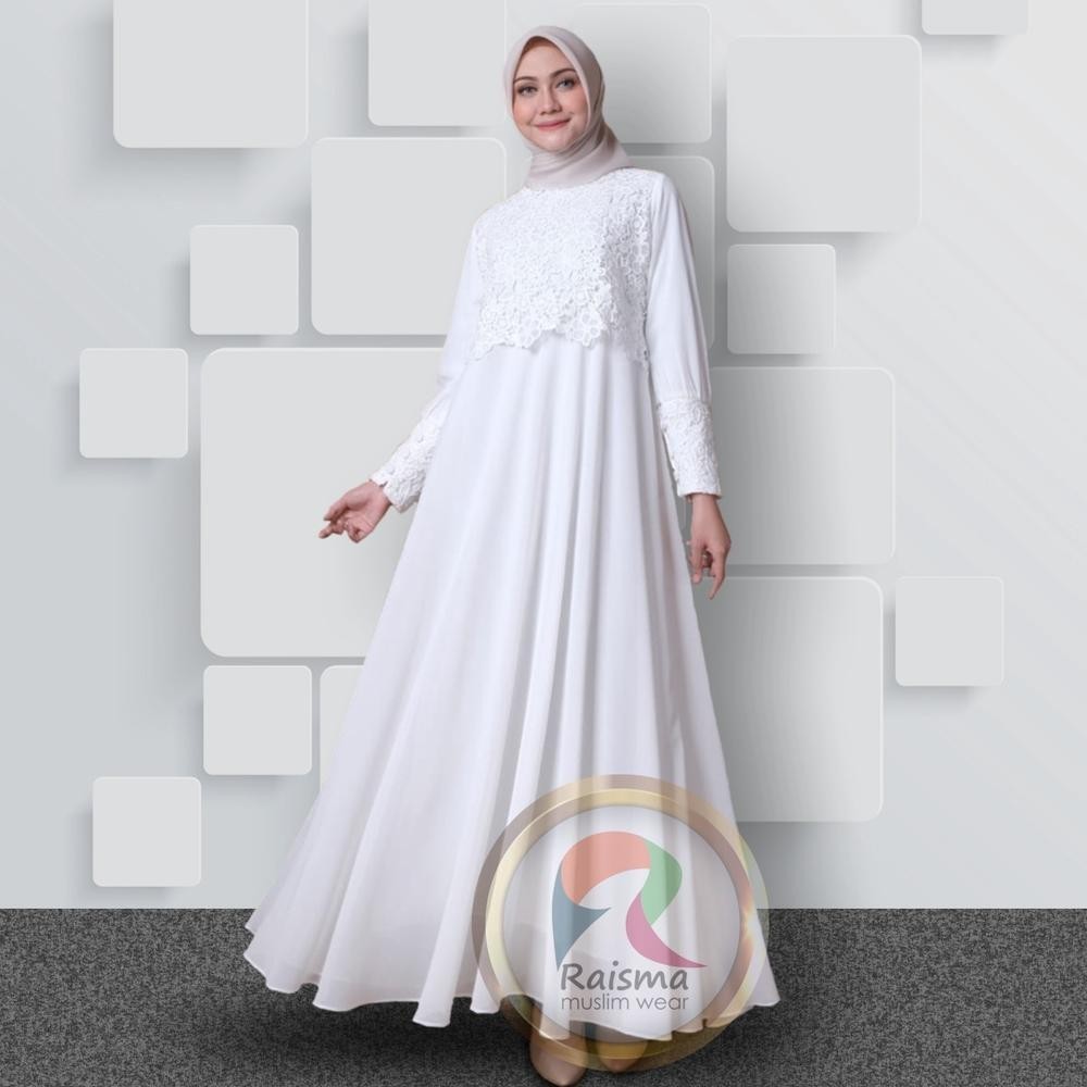 Gamis Umroh & Manasik Haji Dress Putih Tulang Cantik Dan Elegan Baju Putih Gamis Wanita Syari Remaja