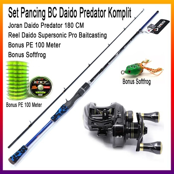 Ready Set Pancing BC Daido Predator Joran Supersonic Pro 180 CM Komplit