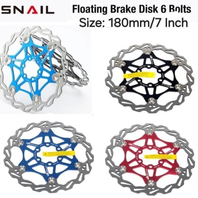 Premium Snail Rotor Sepeda 180mm 7 Inch Floating Disc Brake Bicycle Rotor Piringan Cakram 180mm Sepe