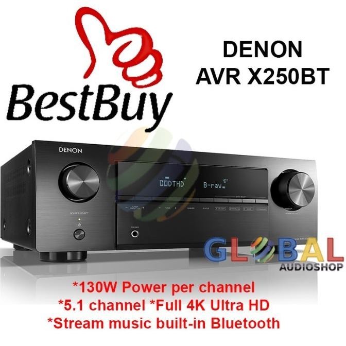 Jual | Bagus Denon Avr X250Bt Av Receiver 5.1 Ch Avr X250 Bt Bluetooth Avrx 250 Bt