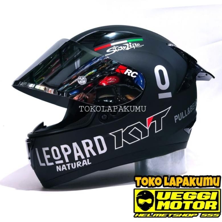 kyt R10 Black dof Paket Ganteng Racing Look