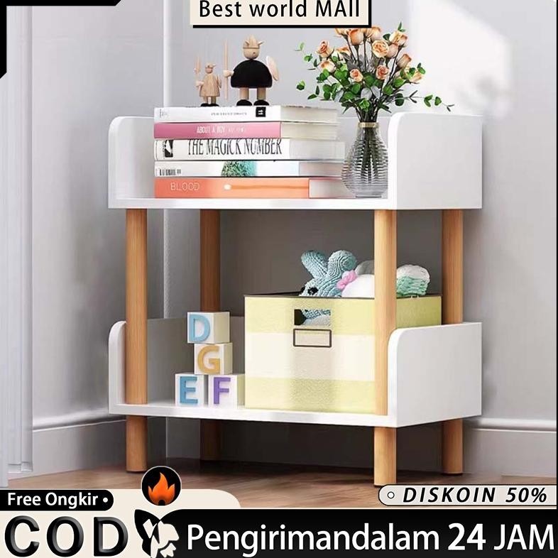 Rak Buku Minimalis 2/3 Susun Lemari Buku Rak Buku Kayu Serbaguna Susun Buku Kayu Rak Susun Kayu Peny