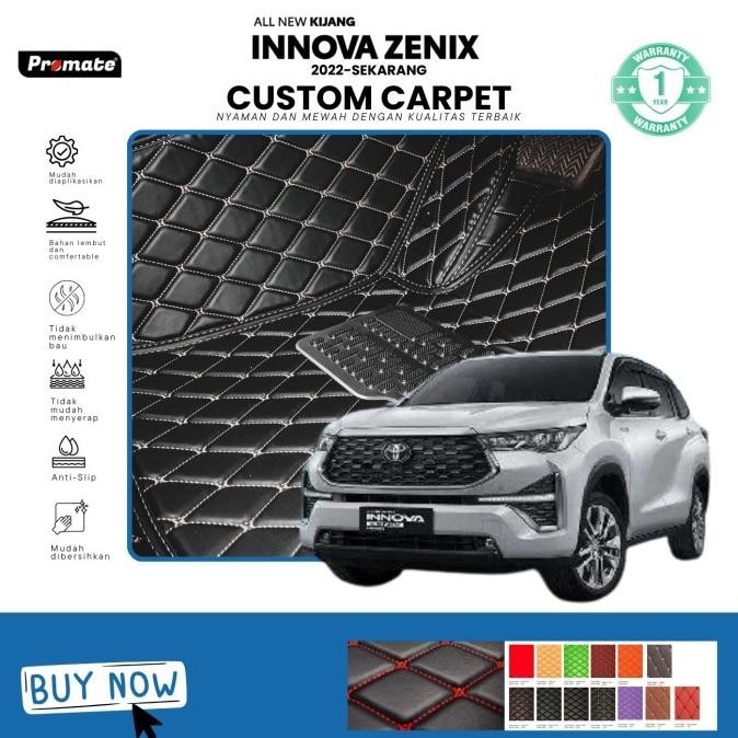 [Promate.Id] Custom Car Mats Leather Aksesoris Interior Karpet Mobil Toyota Innova Zenix Th 2022 - N