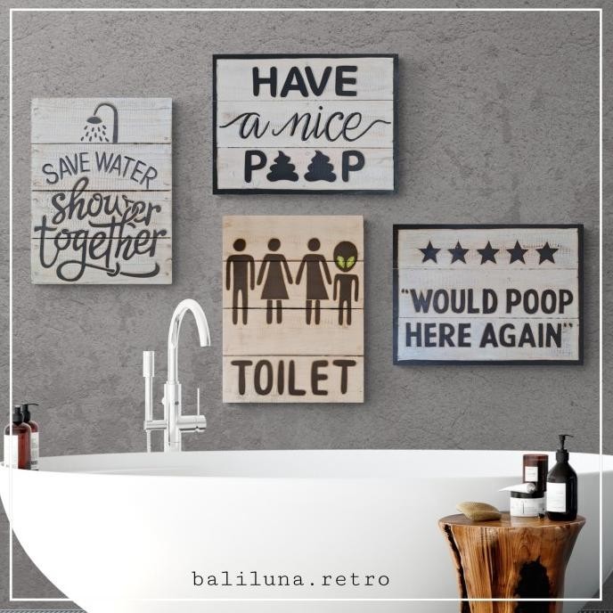 Hiasan dinding kamar mandi BATHROOM Wall Decor Poster dekorasi unik