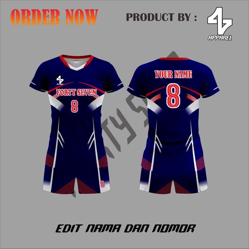 Jersey Set Voli Pria/Wanita Full Printing