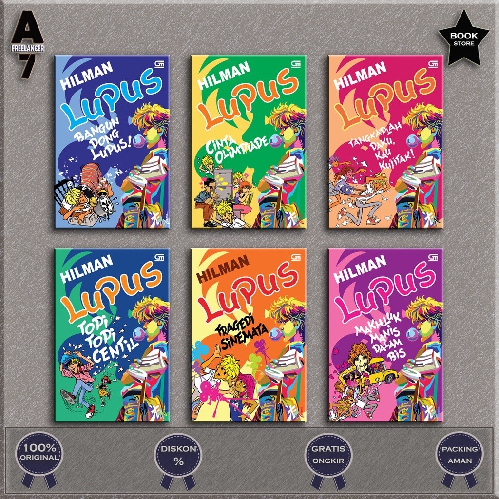 Buku Novel Lupus: Tangkaplah Daku, Kau Kujitak & 5 Seri Lainnya - Hilman Hariwijaya