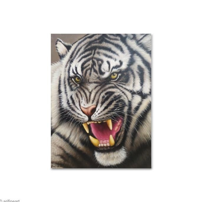 BEBAS ONGKIR - Lukisan Macan Putih