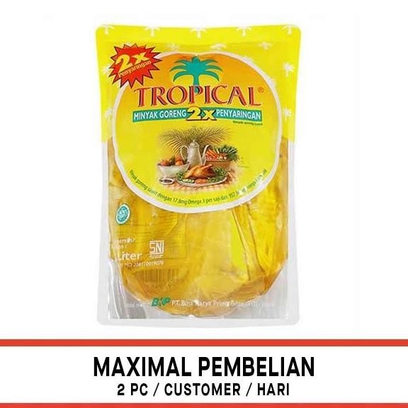 

NEW PRODUK TROPICAL 2X PENYARINGAN REFILL 2 LITER - MINYAK GORENG !!!!!