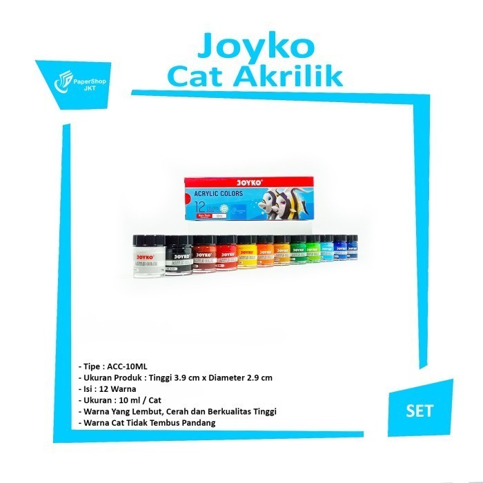 

JOYKO ACRYLIC COLOR / CAT AKRILIK ACC-10ML - 12 WARNA