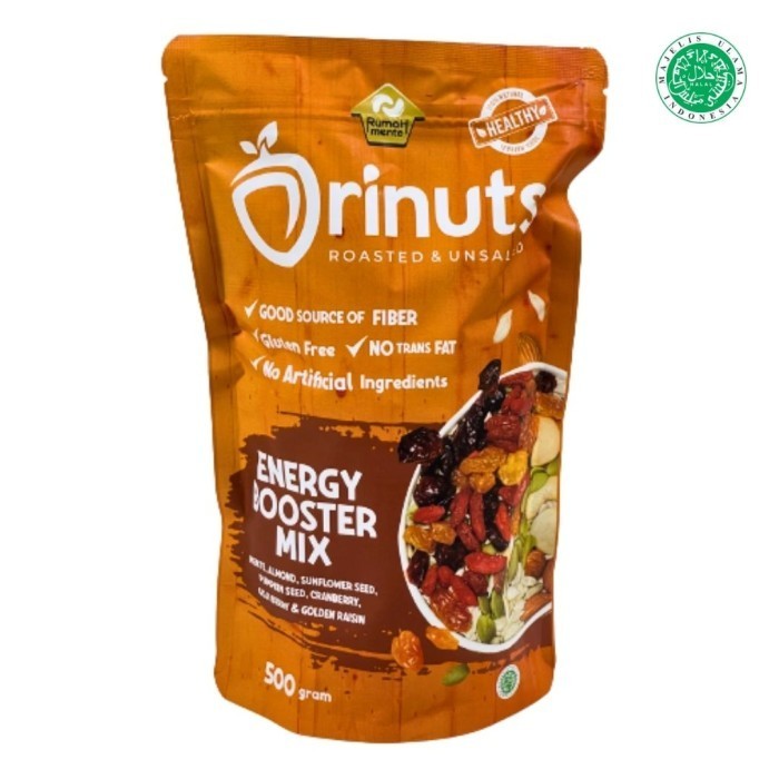 

ORINUTS ENERGY BOOSTER MIX 500GR KACANG METE ALMOND SUNFLOWER PUMPKIN