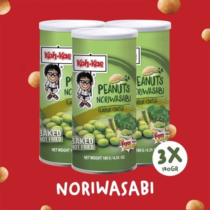 

Terbaru Koh-kae 3PCS Peanuts Nori Wasabi Flavour Coated - 180gr